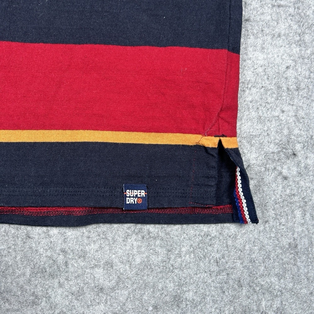 Superdry Rugby Shirt Men's Size Large Multicolour Striped Heavyweight Patch - Picture 10 of 15
